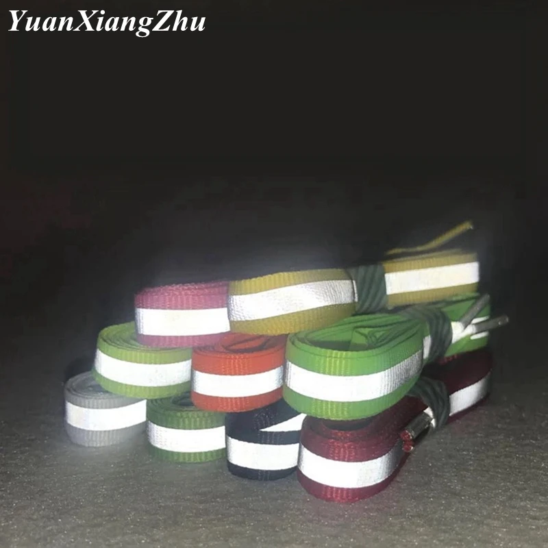 1Pair 3M Reflective Shoelaces Sneaker Shoestrings Running Shoelace Unisex Fashion Shoe Laces Luminous Glowing Shoelaces