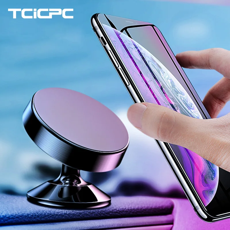 Автомобильный держатель для телефона TCICPC iPhone Samsung Xiaomi металлический магнитный на