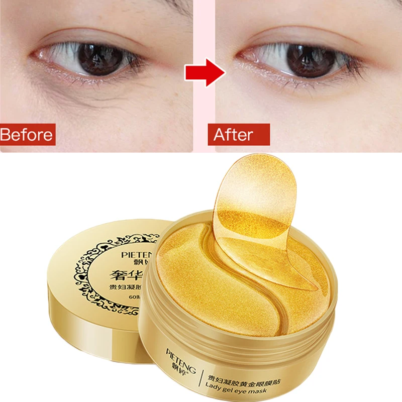 

60pcs Gold Collagen Eye Mask Gel Moisturizing Eye Patches Eye Care Sleep Masks Remover Dark Dircles Anti Age Bag Eye Wrinkle