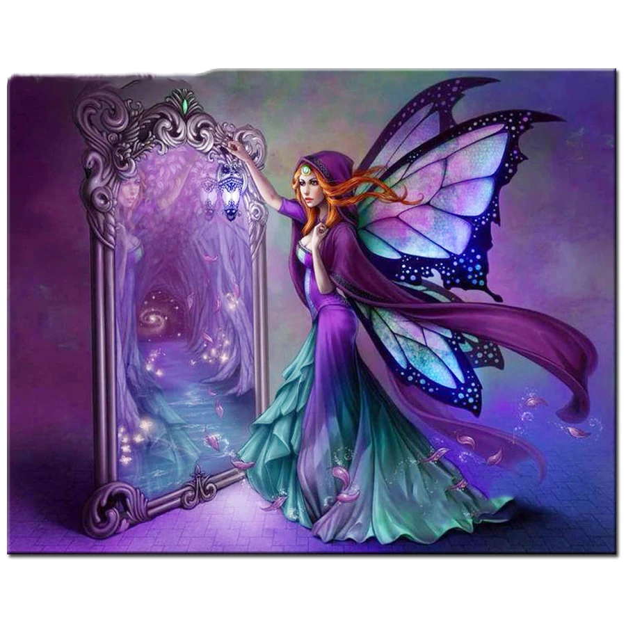 Craft Needlework Diy Handcrafts Diamond Painting Mirror fairy girl