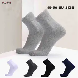 1 пара мужских носков сплошной цвет пот-абсорбирующий дышащий бизнес плюс размер 45, 46, 47, 48, 49, 50 мужские хлопковые носки