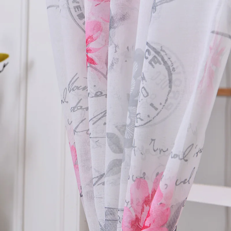 fabric sheer tulle curtains for bedroom flowers priority mail children Curtains for Living Room kitchen curtains tulles 1pc