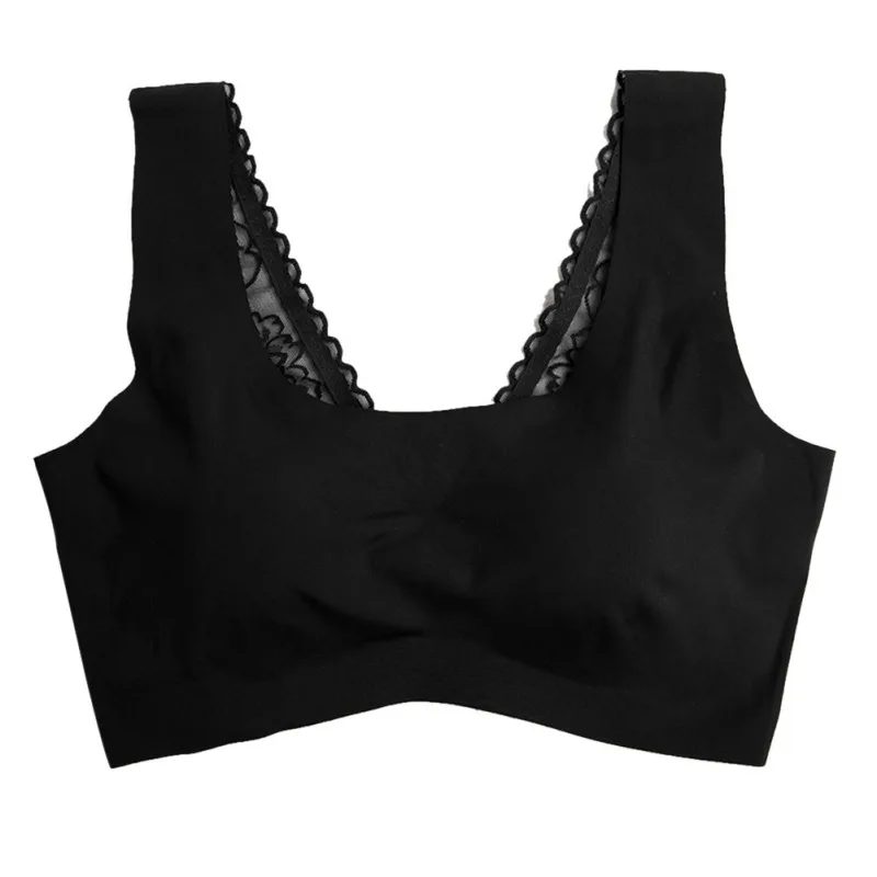 

Sexy Women Back Lace Sexy Casual Breathe Crop Tops Solid Color Sleep Sporting Wire Free Bra Female Tube Tops