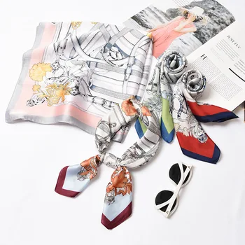 

Women's 2019 explosion models hot sale comfortable fashion maple leaves wild decorative hair band square scarf