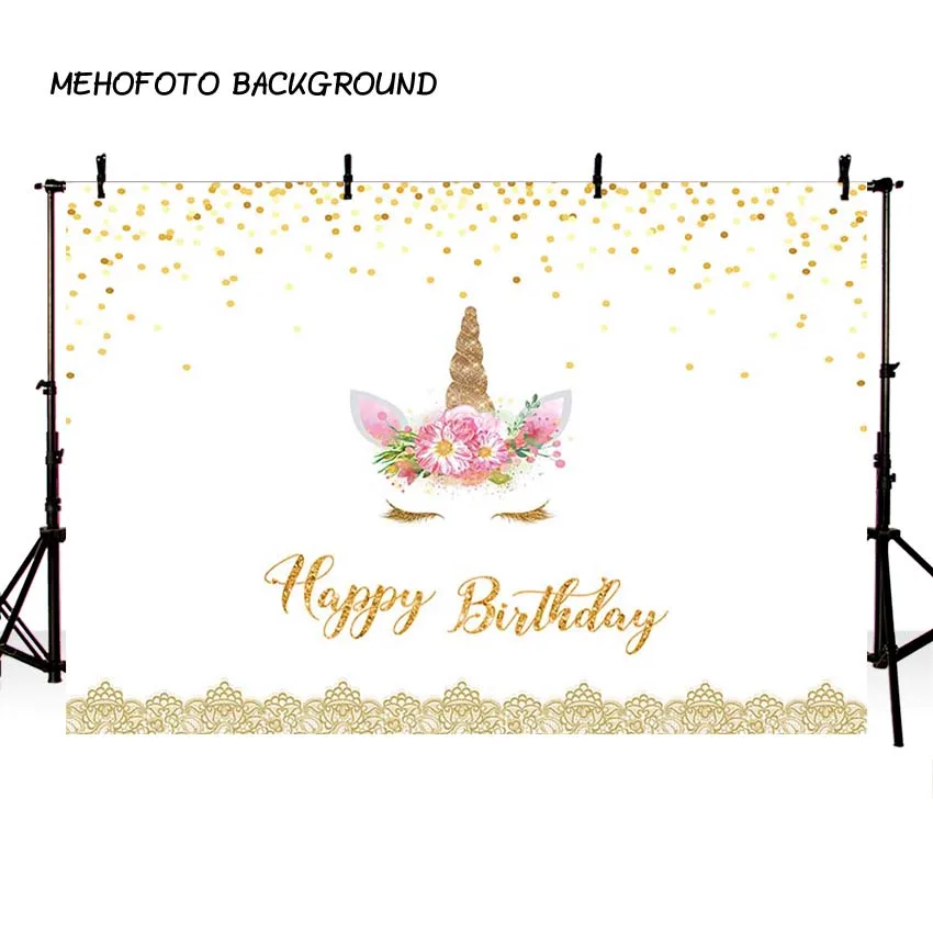 MEHOFOTO Vinyl Photographic Background Birthday Unicorn ...