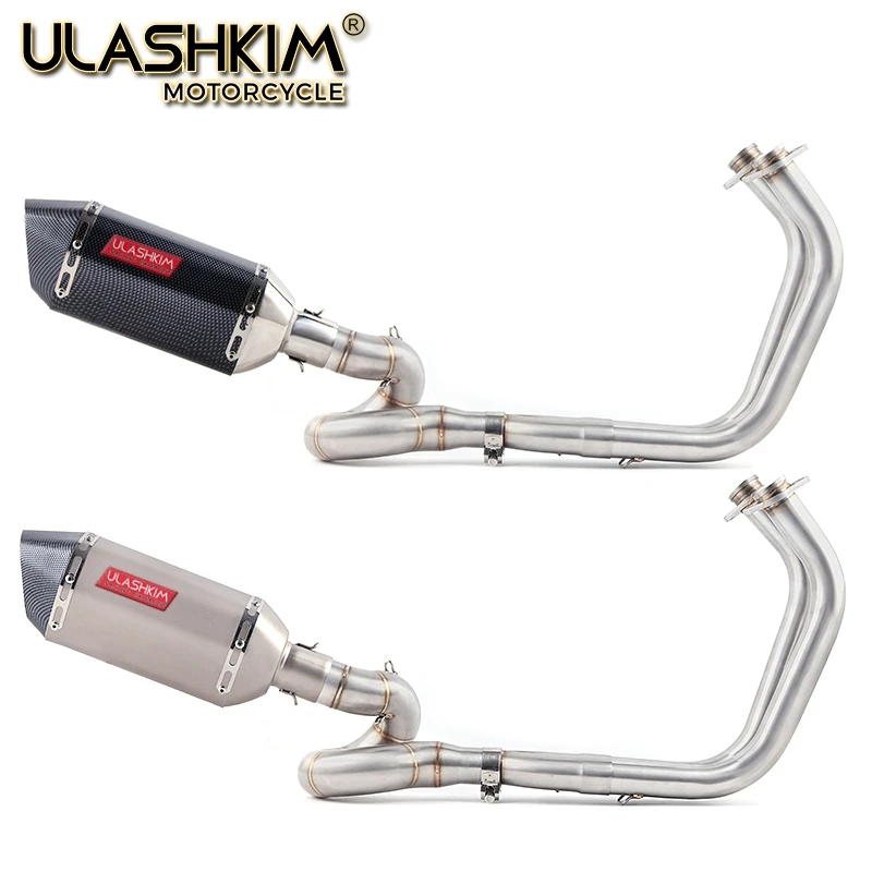 

Motorcycle Exhaust Muffler Middle Link Pipe Full System Slip On For kawasaki NINJA650R ninja650 Z650 2017 2018