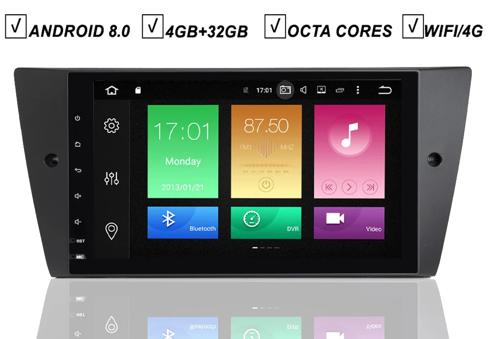 

9''Full Touch Screen Android 8.0 Car DVD GPS Player For BMW E90 E91 E92 E93 Octa Core 4G RAM 32G ROM Radio BT MAP WIFI DAB+DVR