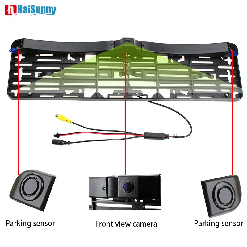 HaiSunny 3в1 Европейская Россия рамка номерного знака имеет Авто Видео парковочный датчик* 2+ Автомобильная фронтальная камера без парковочной линии