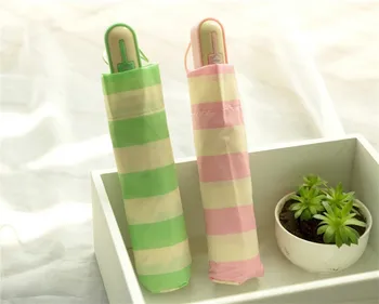 

Simple life Automatic navy stripes Uv protection creative creative folding umbrella