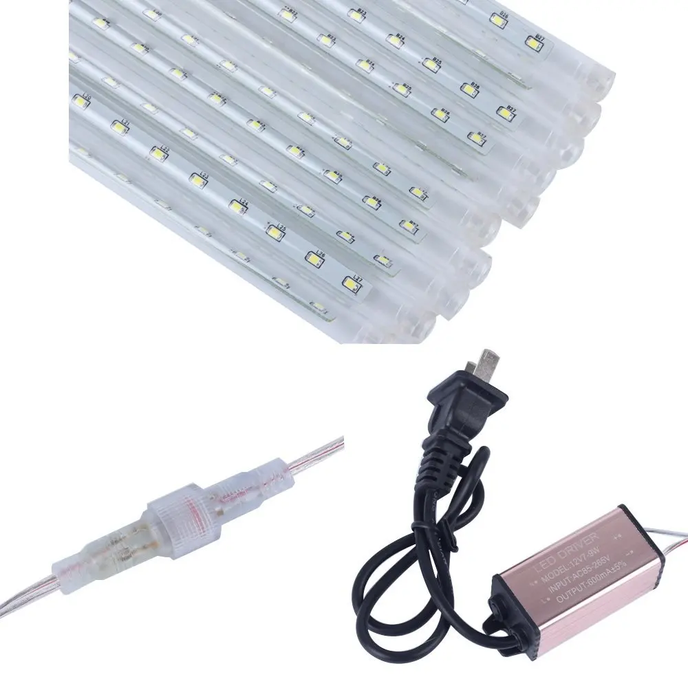 Chuva de Meteoros Luzes da Corda ao ar Livre à Prova Água para o Natal Festa de Casamento Novo Chuva Led Branco Quente d' Decoração Ano 50 cm 7 Cheap Fios de LED