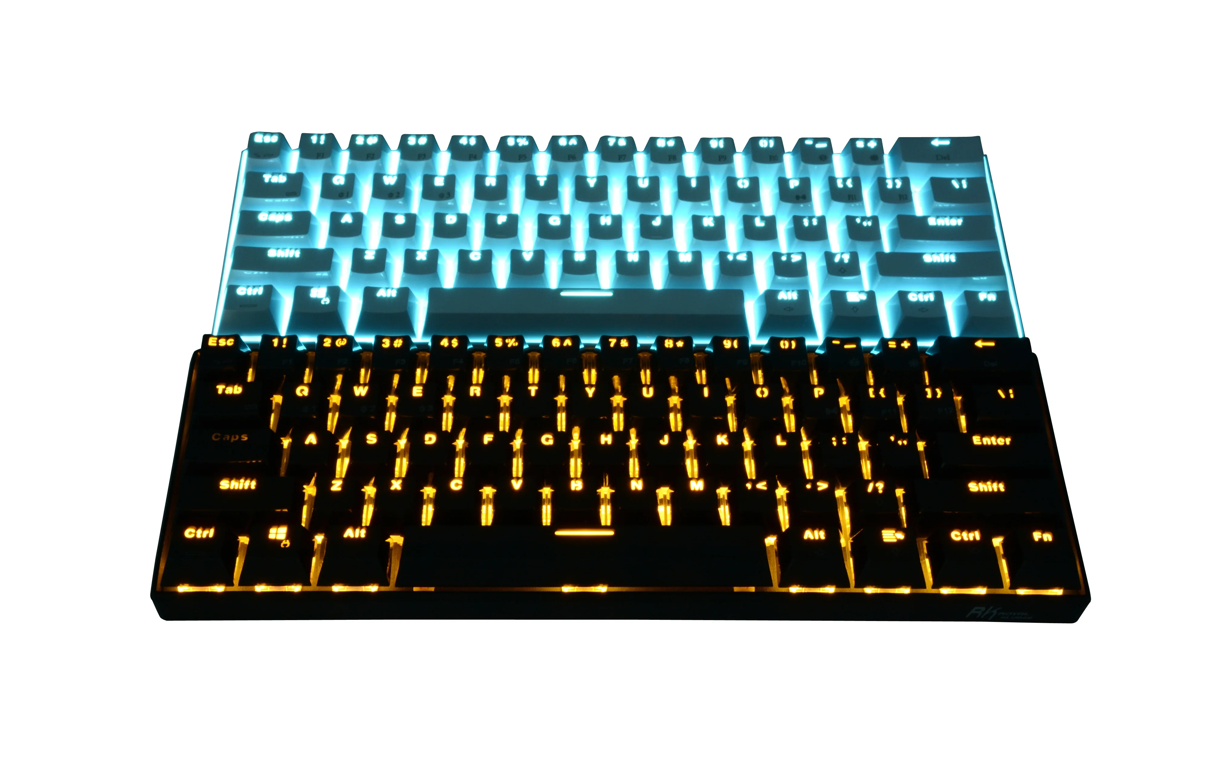 New RK61 Bluetooth 61 Keys Wireless White LED Backlit Ergonomic