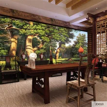 Заказная ткань и текстильные обои для стен настенная тонкая хлопковая и льняная для гостиной европейская живопись маслом Лес