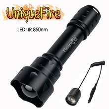 UniqueFire T20 IR 850nm светодиодный фонарик масштабируемый 3 режима фонарь питание от аккумулятора 18650+ дистанционный переключатель давления для охоты на открытом воздухе