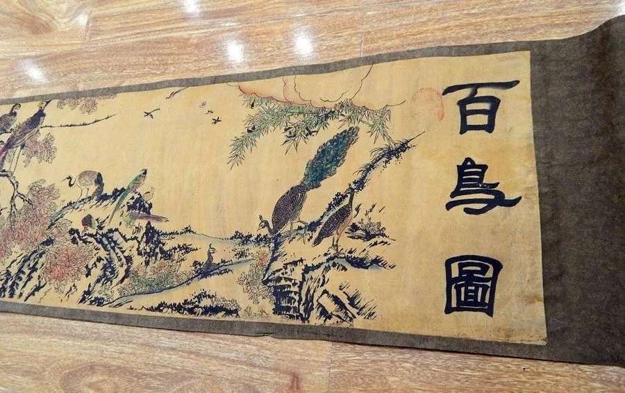 Красивая сто птиц Красивая Китайская древняя живопись шелковая бумага свиток