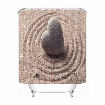 

Custom Spa Zen Stones Flowers Bamboo Shower Bath Curtain Mildewproof Waterproof Polyester Various Sizes#0421-21-31