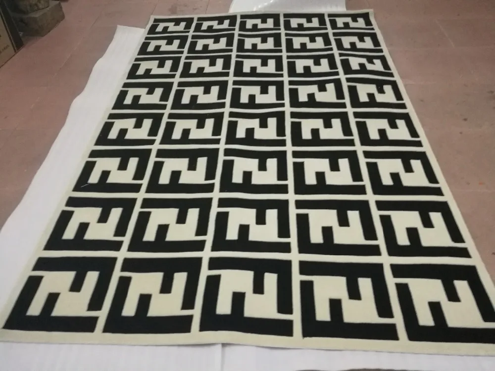 Мода двойной F Логотип Arcylic ковер, 3D Высокий и короткий эффект волос, MD-ACR015, длинные короткие волосы