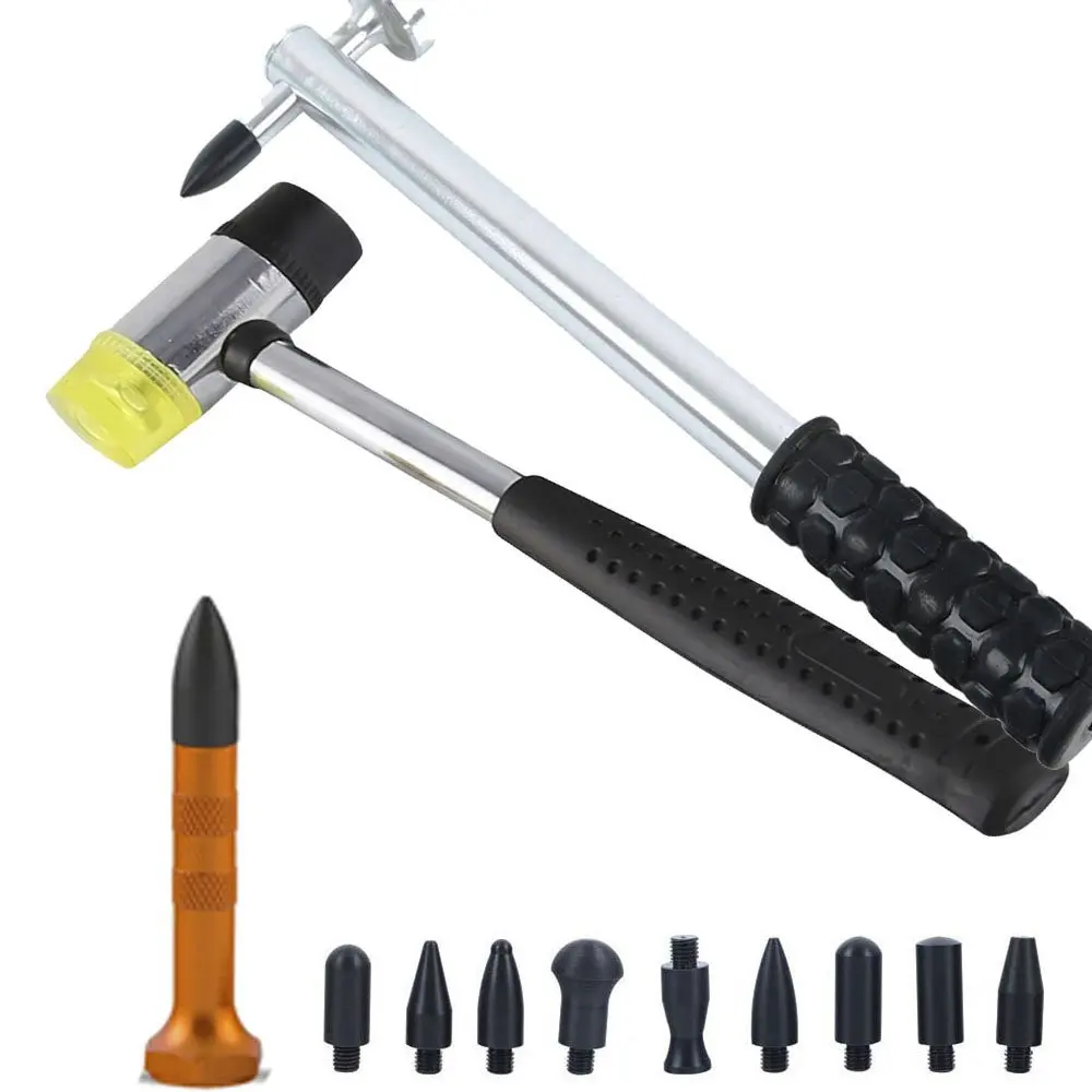  WHDZ Auto Body Dent Removal Pdr Rod Tool Kit -PDR Slide Hammer Gule Gun Dent Hammer Tap Down Handle