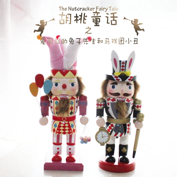 30cm ultra fat alice rabbit and clown wooden nutcracker christmas decorations seasonal gift 2pcsset - Nutcracker Christmas Decorations 30cm ultra fat alice rabbit and clown wooden nutcracker christmas decorations seasonal gift 2pcsset - Nutcracker Christmas Decorations