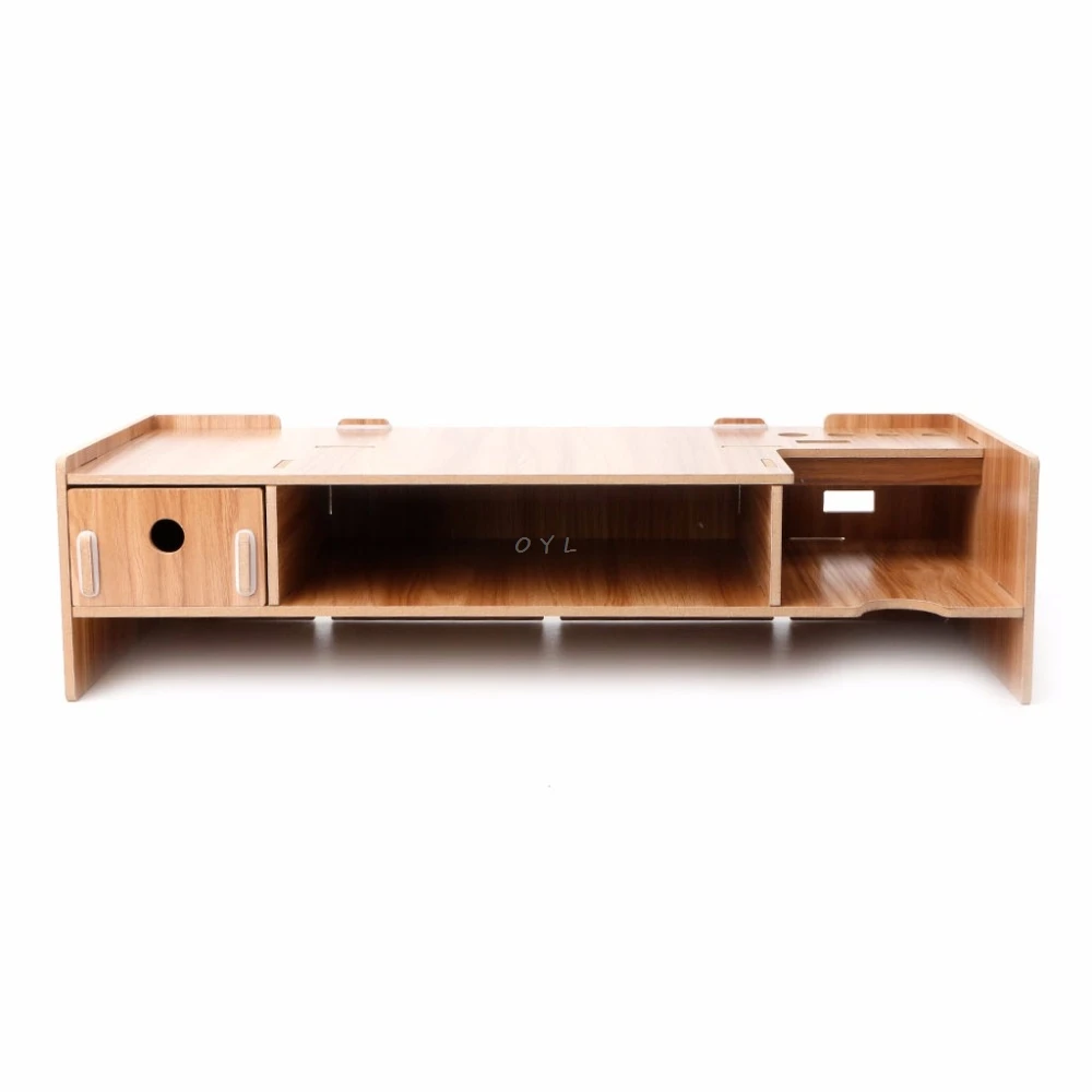  High Quality Wooden Desktop Monitor Riser TV Stand Holder Over Keyboard Desk Organizer Storage Spac