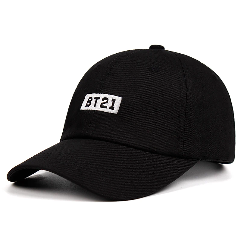 BT21 Dad Hat хлопковая бейсбольная кепка BT 21 twill Экстра Низкопрофильная с непостроенным ремешком в виде короны snapback вышивка