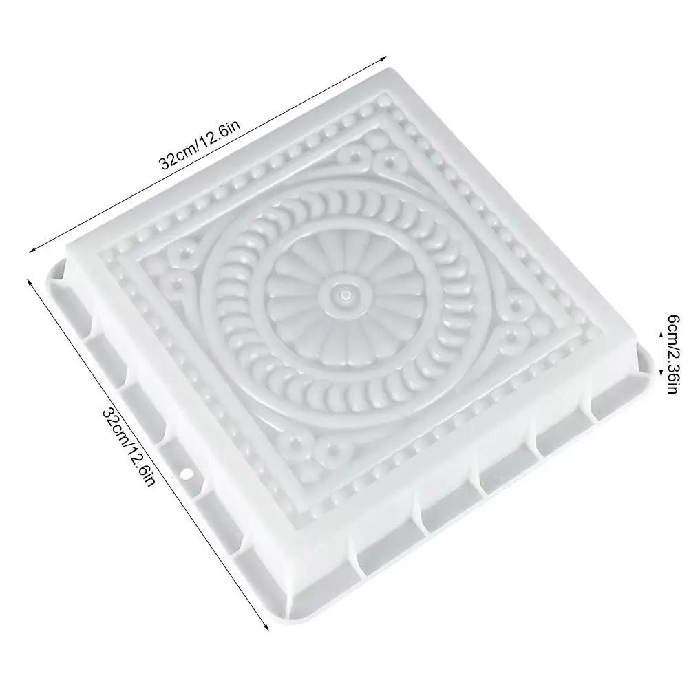 Square DIY Paving Mould Plastic Simulation Concrete Brick Landscape Pedal Stone Garden Making Tools Path Mold