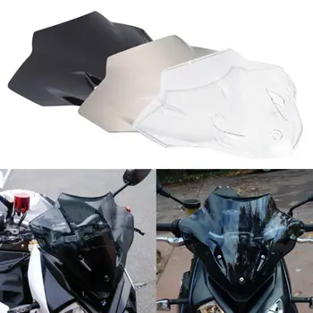 

Motorcycle Motorbike PC Pre-Drilled Windshield Windscreen For BMW S1000R 2014-2015 Clear Black Chrome