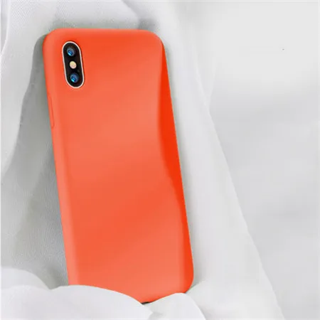 Liquid Silicone TPU Soft Cover For Huawei P8 P9 Lite Case on Honor 8 9 10 Lite 8A 8X Phone Cases Shockproof Coque Fundas - Цвет: Оранжевый