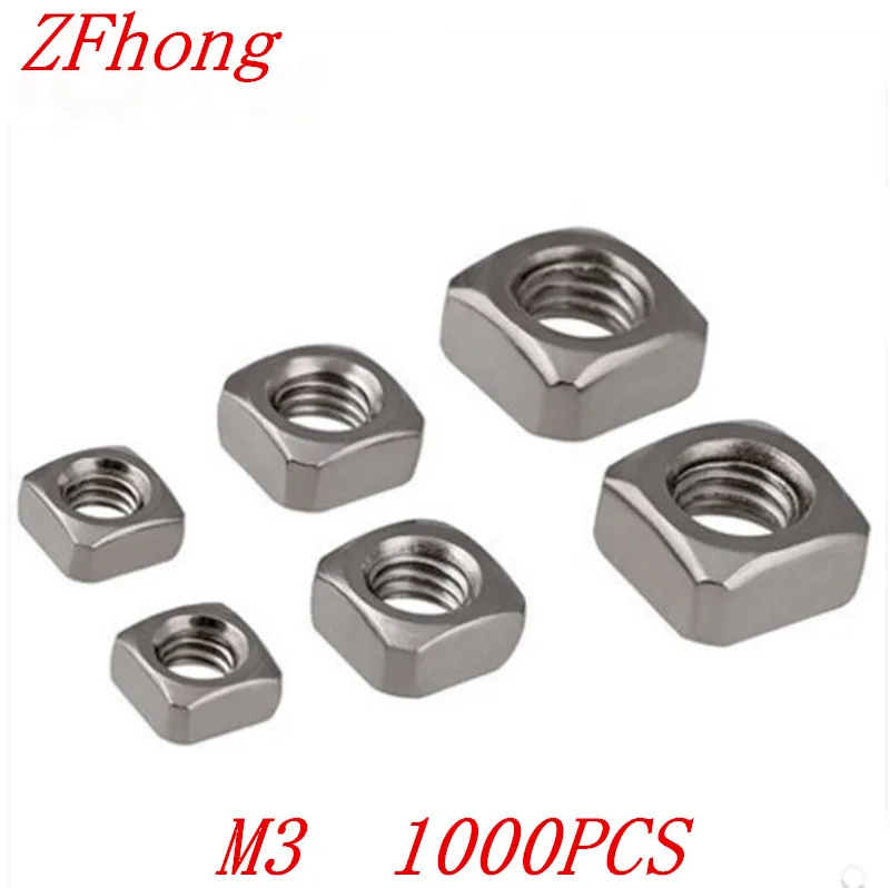 1000pcs DIN557 M3 A2 Stainless Steel Metric Square Nuts | Обустройство дома