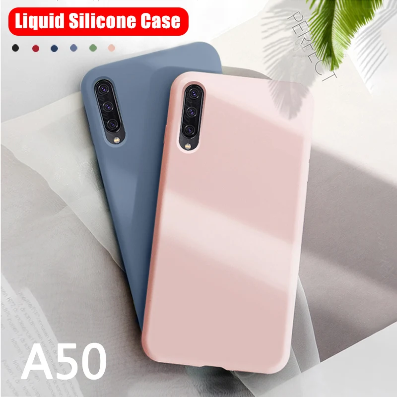 Чехол для samsung Galaxy A50 жидкий силиконовый чехол телефона A 50 A505f Мягкий защитный