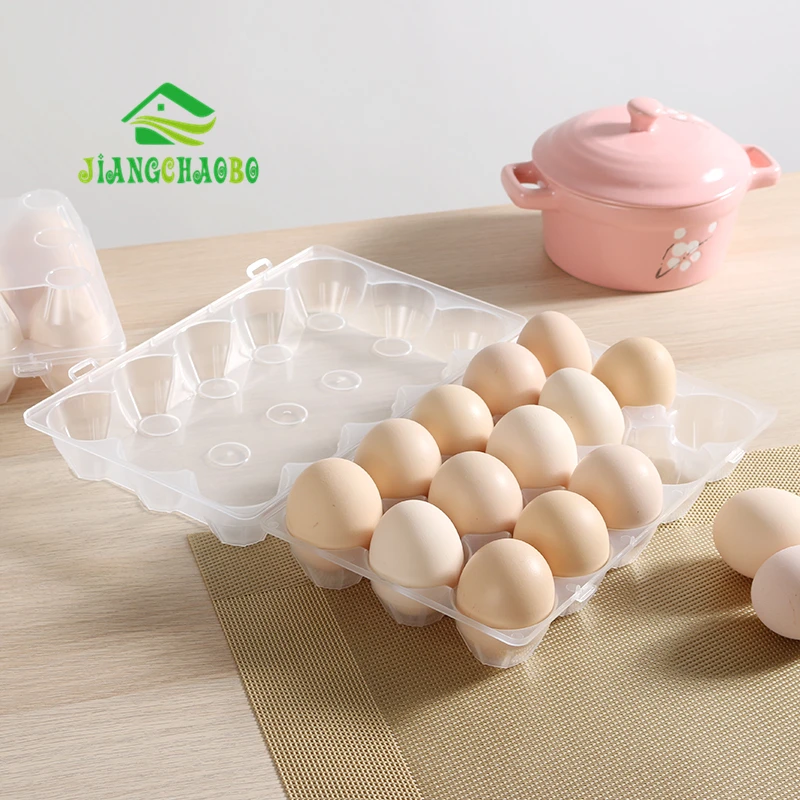 

JiangChaoBo Egg Box Holder With Lid Plastic Household Refrigerator Rectangular Lattice Dumpling Box Storage Box Egg Storage Box