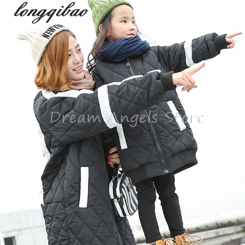 

Autumn Winter baby mom family matching clothes casual mother daughter dresses fashion family matching outfits Black coat