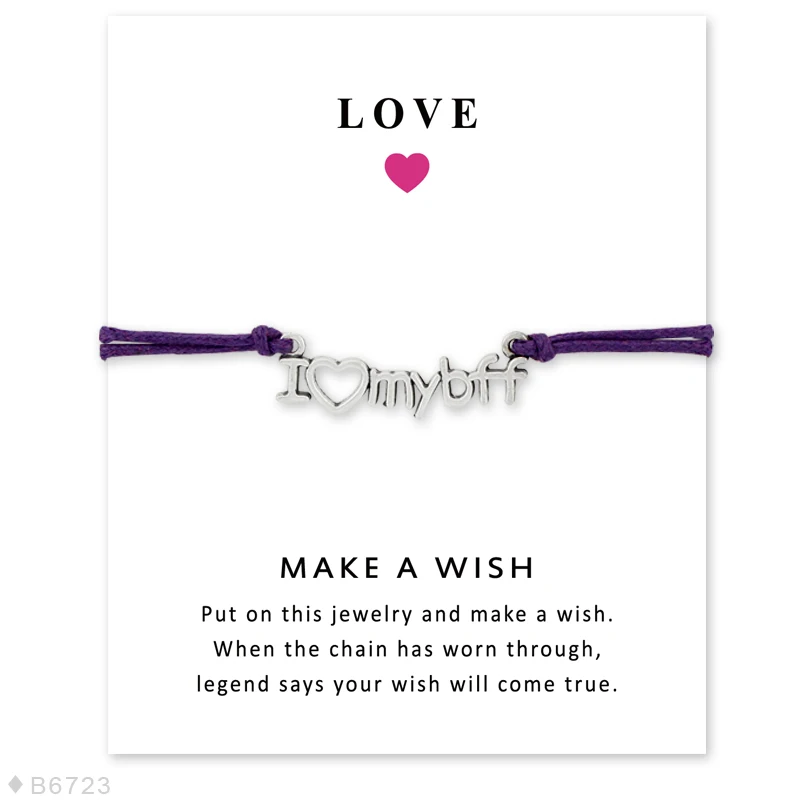 Регулируемые браслеты для девушек с надписью Love и I love My Best Friends Forever|charm bracelet|bracelets &