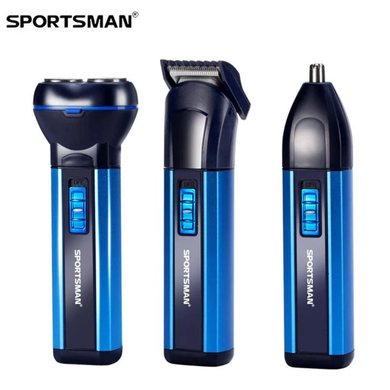 

SPORTSMAN SM-501G 3 in 1Rechargeable Eyebrow Ear Nose Trimmer Electric Shaver Barber Cutter Epilator Beard Razor Shaving Machine