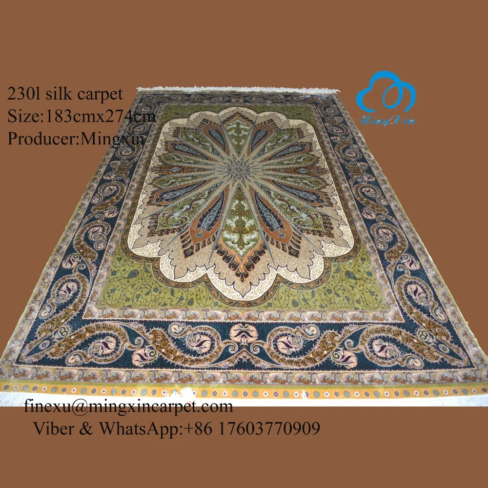 183cmx274cm handknotted silk carpet /rugs top quality wholesale price