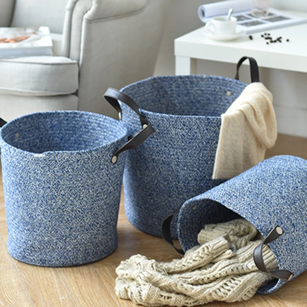 Large Cotton Rope Basket Woven Storage Basket Baby Bins for Diapers Laundry Organization Toys Towels Storage Container