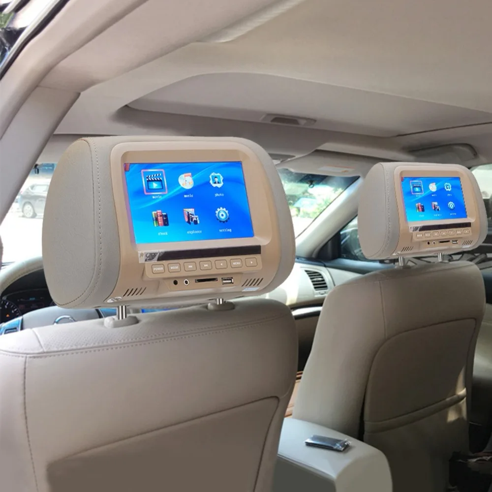 Автомобильный подголовник мониторы HD lcd экран цифровой монитор для автомобиля с USB FM MP5 плееры дистанционное управление Универсальный