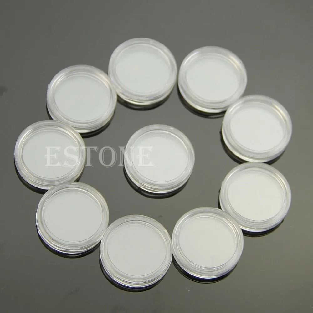10Pcs 18mm plastic round applied clear cases coin storage capsules holder BHC_DM 