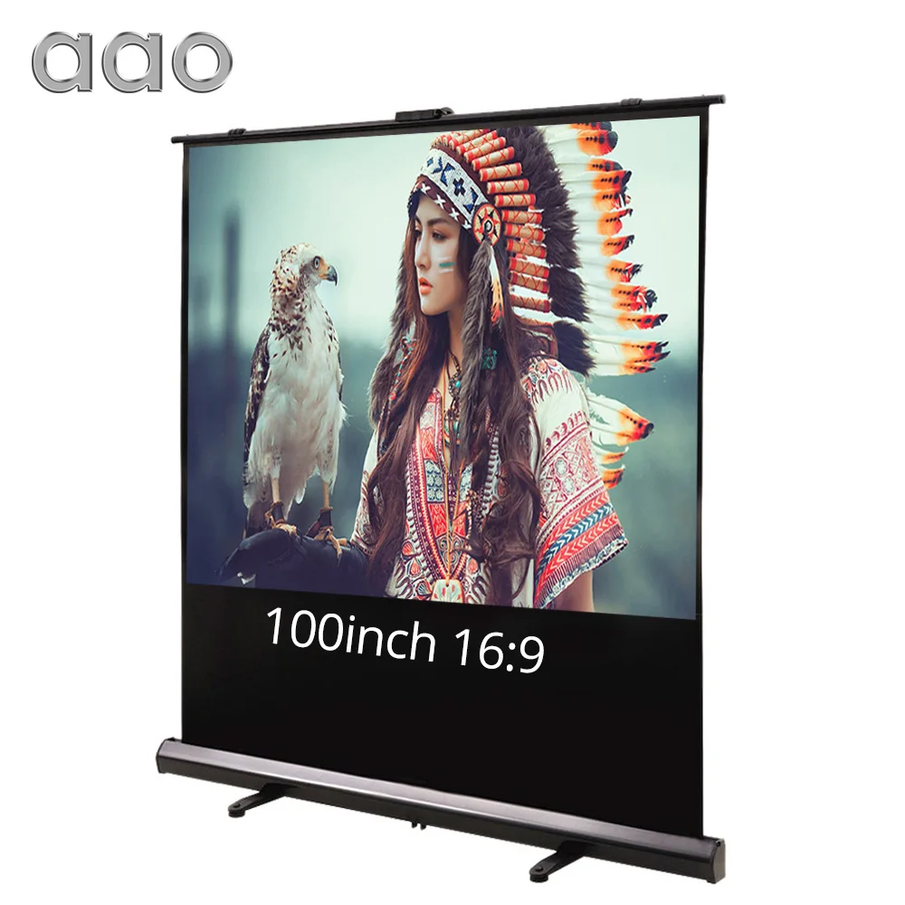 AAO 80 100inch 16:9 Projector Screen Floor Stand Cinema Office PPT Home White Fabric LED LCD DLP Projectors HD Projection Screen AAO 80 100inch 16:9 Projector Screen Floor Stand Cinema Office PPT Home White Fabric LED LCD DLP Projectors HD Projection Screen