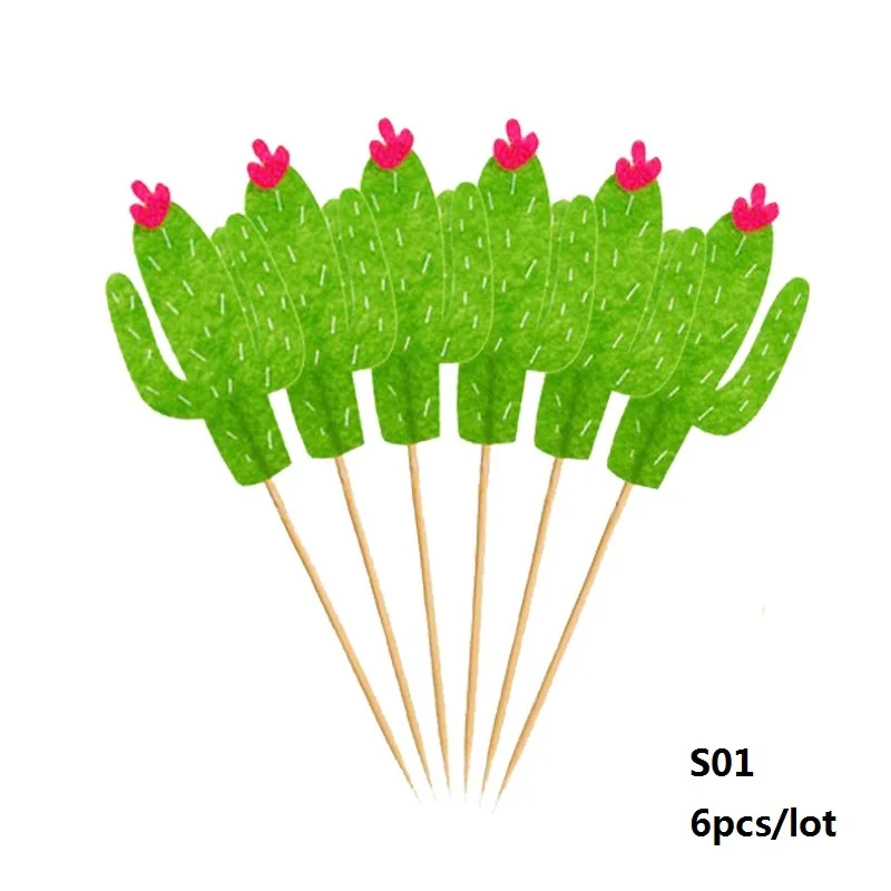 6/8 шт. прелестные фетровые кактус торт Топпер кекс Палочки для Одежда для свадьбы, дня рождения торт украшения на Рождество, для дома, для выпечки 8Z - Цвет: S01