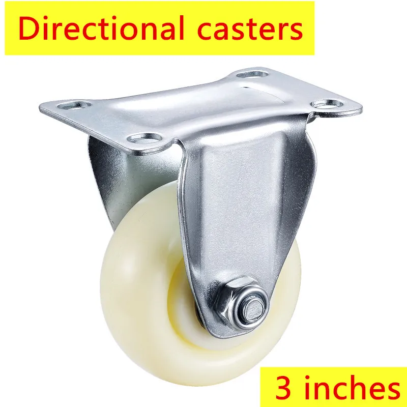 

4pcs 3 inches Wholesale Fix Caster wheel light series white nylon For Coffee table, desk, small cupboard Small furniture