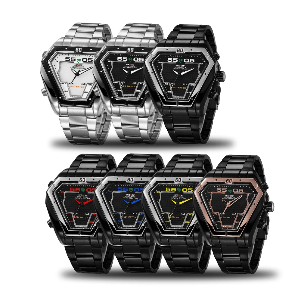 WEIDE спортивные часы светодио дный цифровые светодиодные кварцевые водостойкие