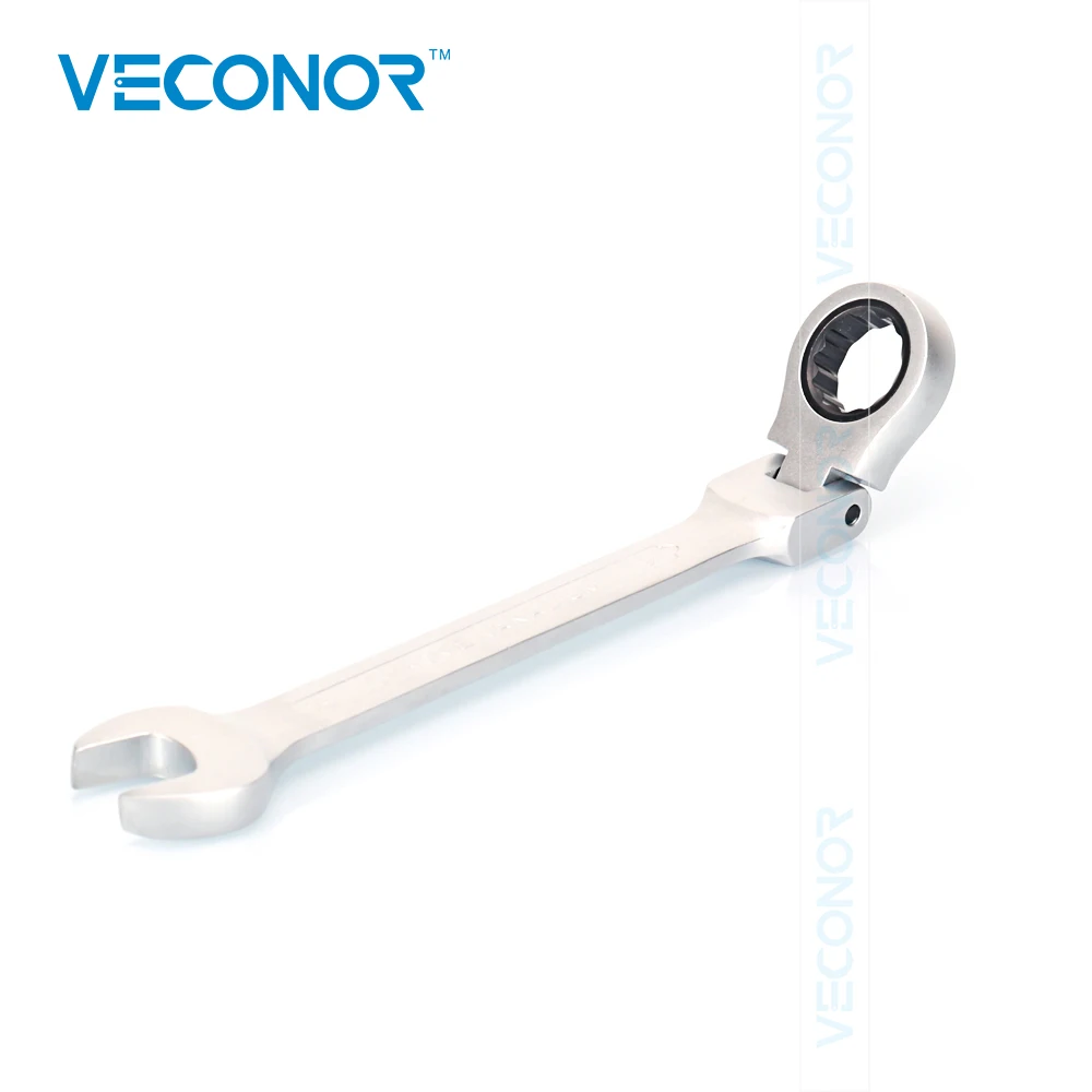 8-21mm Ratchet Wrench Set Flexible Head Multitool Dull Polish Ratcheting Spanners Set of Tools With Plastic Rack Pack