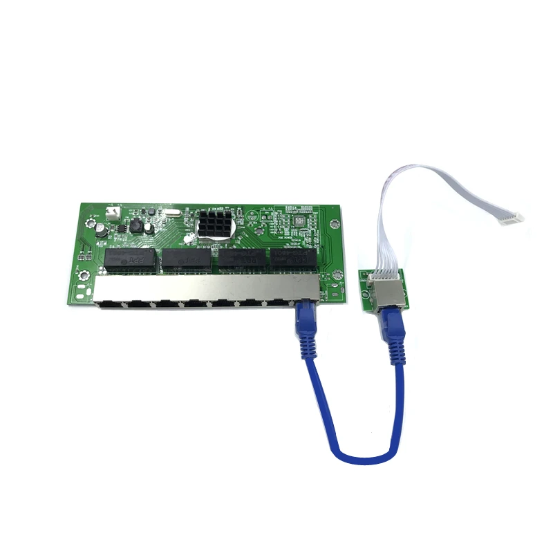 OEM PBC 8 портов гигабитный Ethernet коммутатор met pin way header 10/100/1000M hub 8way power Pcb board schroef
