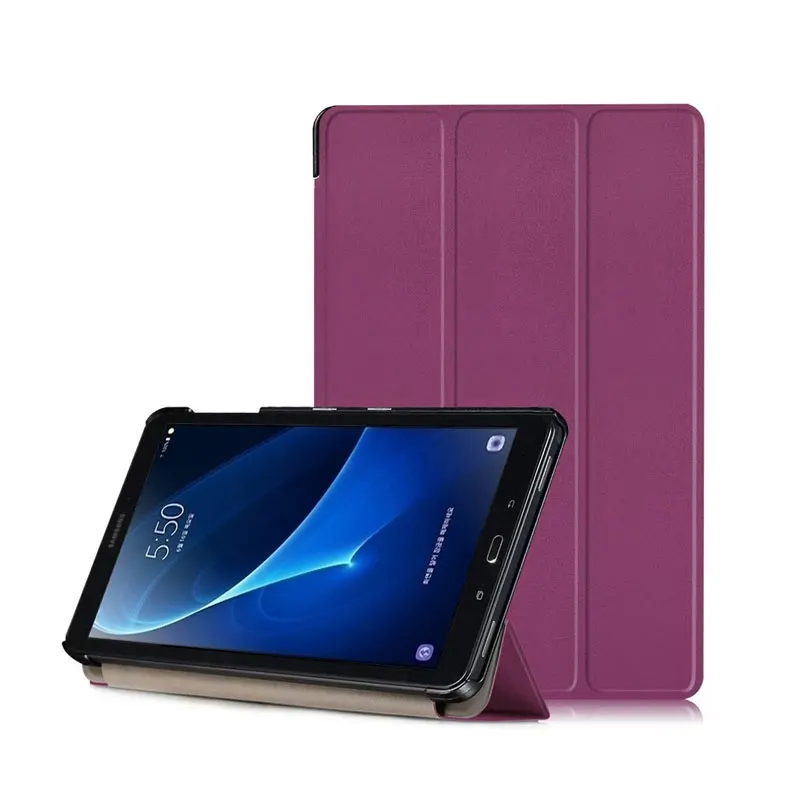 30 Шт./лот Кастер 3-папки Стенд PU Кожаный Магнитные Смарт Сна Чехол Для Galaxy Tab A A6 10.1