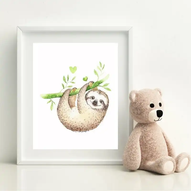 sloth nursery art