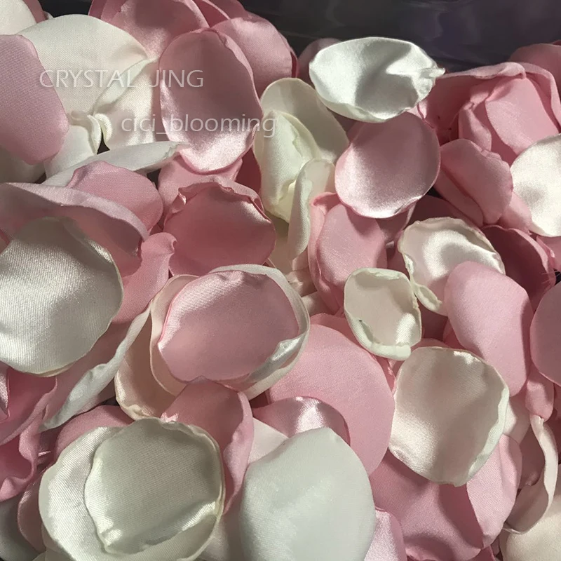 Pink and Ivory Flower Petals Table Decor Girl Rose Petal Bridal Shower Decor in Rose Petals