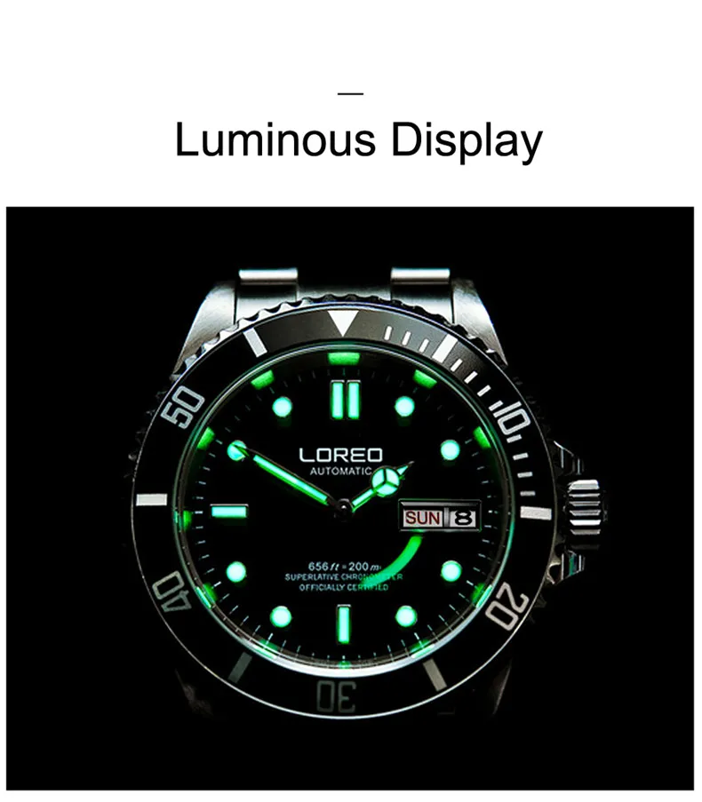 Tanie LOREO 2019 zegarek mężczyźni Top marka luksusowe wojskowe armii sport Casual wodoodporny 200m męskie zegarki zegar mechaniczny obracanie bezel