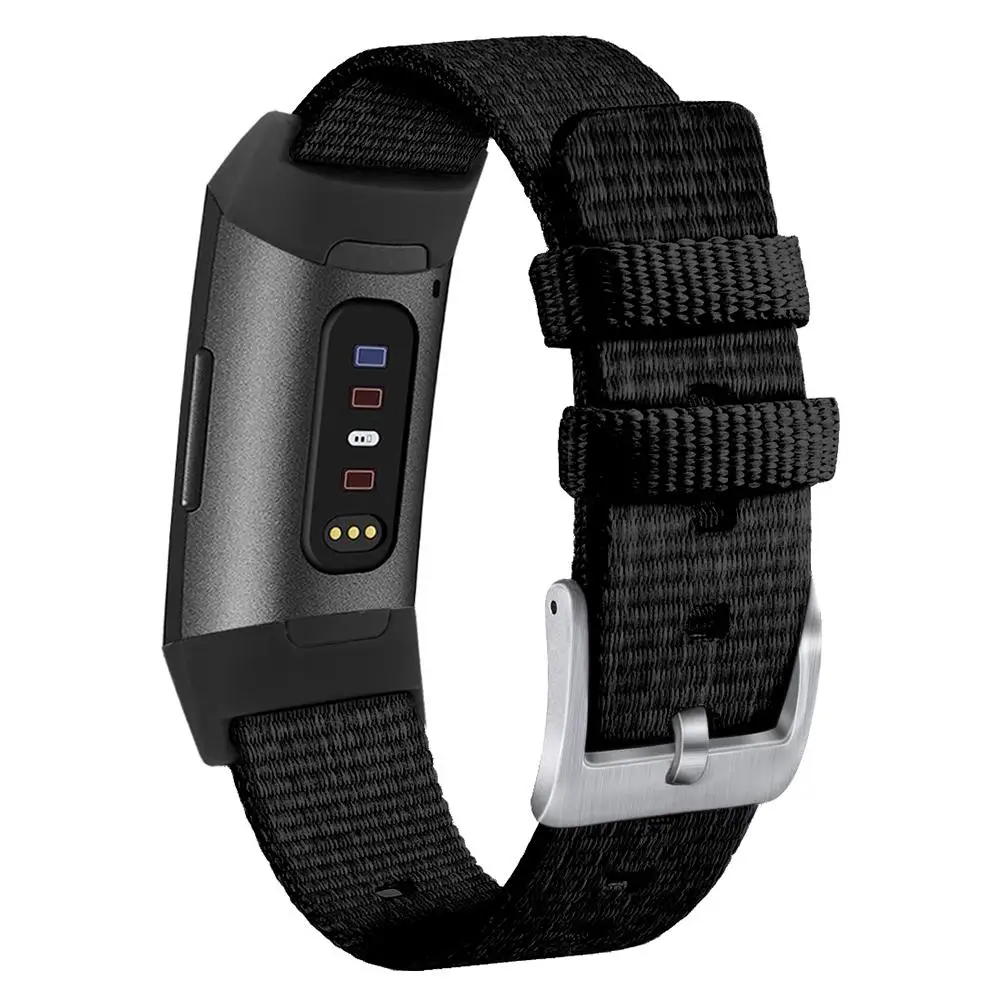 Цветной ремешок для Fitbit Charge 3 умный Браслет сменный часов холщовая нейлоновая