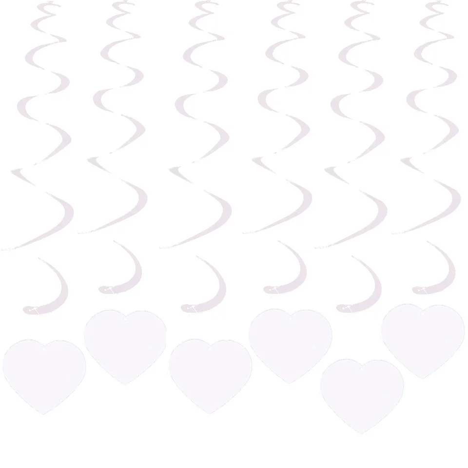 DIY Романтическая любовь бумажный шарик гирлянда воздушные шары с конфетти шар Гелиевый шар на День святого Валентина свадебные принадлежности - Цвет: 6pcs white heart