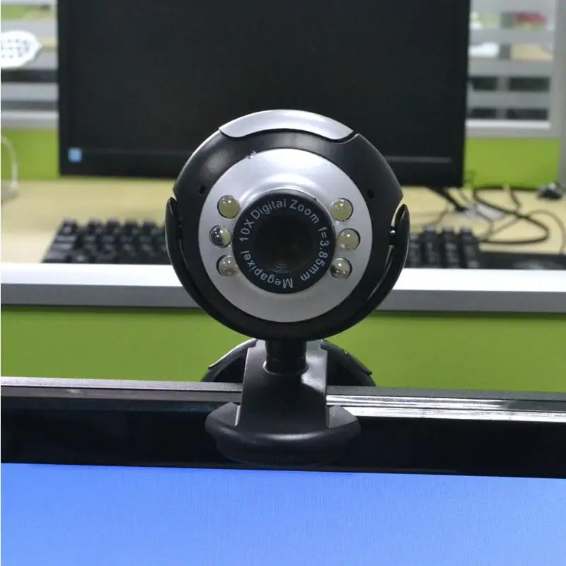 

USB 2.0 1.3 Mega Pixels Digital HD Webcam Camera 6 LED Web Cam with Mic Microphone for Skype for MSN PC etc